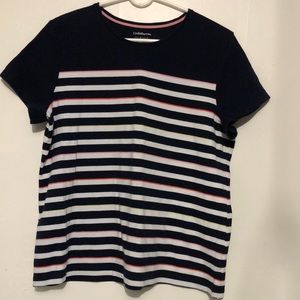 Croft & Barrow Classic Tee: Navy & White Stripes